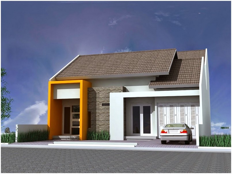 Istimewa model desain rumah minimalis 1 lantai mewah nyaman elegan modern nampak luas warna putih tampak depan
