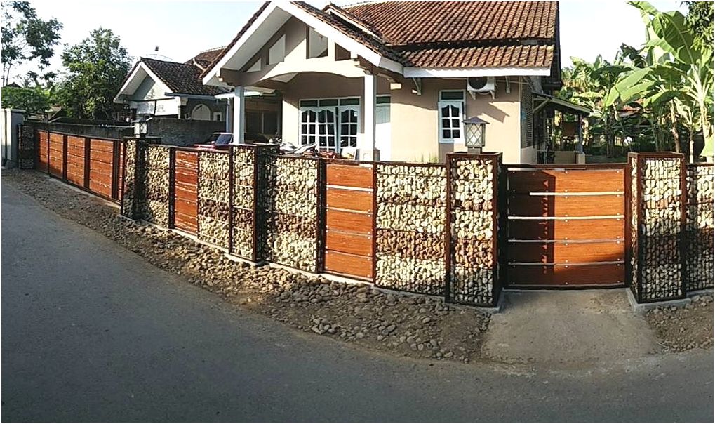 model desain pagar rumah minimalis batu alam terbaru terbaik