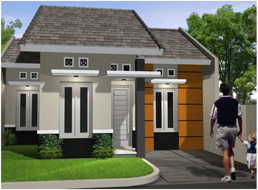 Model desain rumah minimalis 1 lantai mewah nyaman elegan tampak depan dengan batu alam