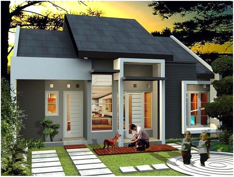 Model desain rumah minimalis 1 lantai modern nyaman istimewa warna putih berpadu abu-abu