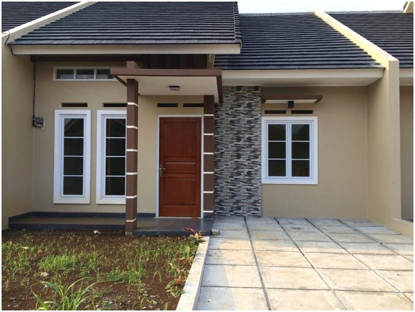 Model desain rumah minimalis 1 lantai Warna Krem Cokelat