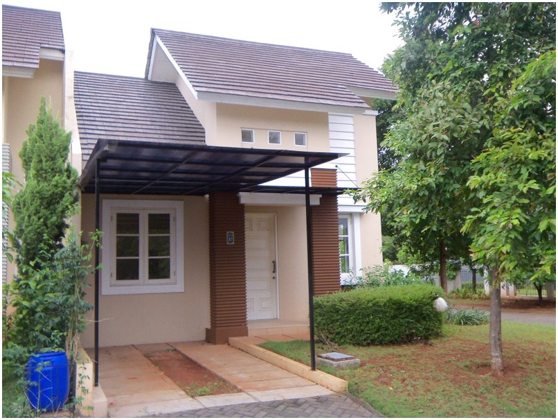 Terbaik model desain rumah minimalis 1 lantai mewah nyaman elegan krem tampak depan