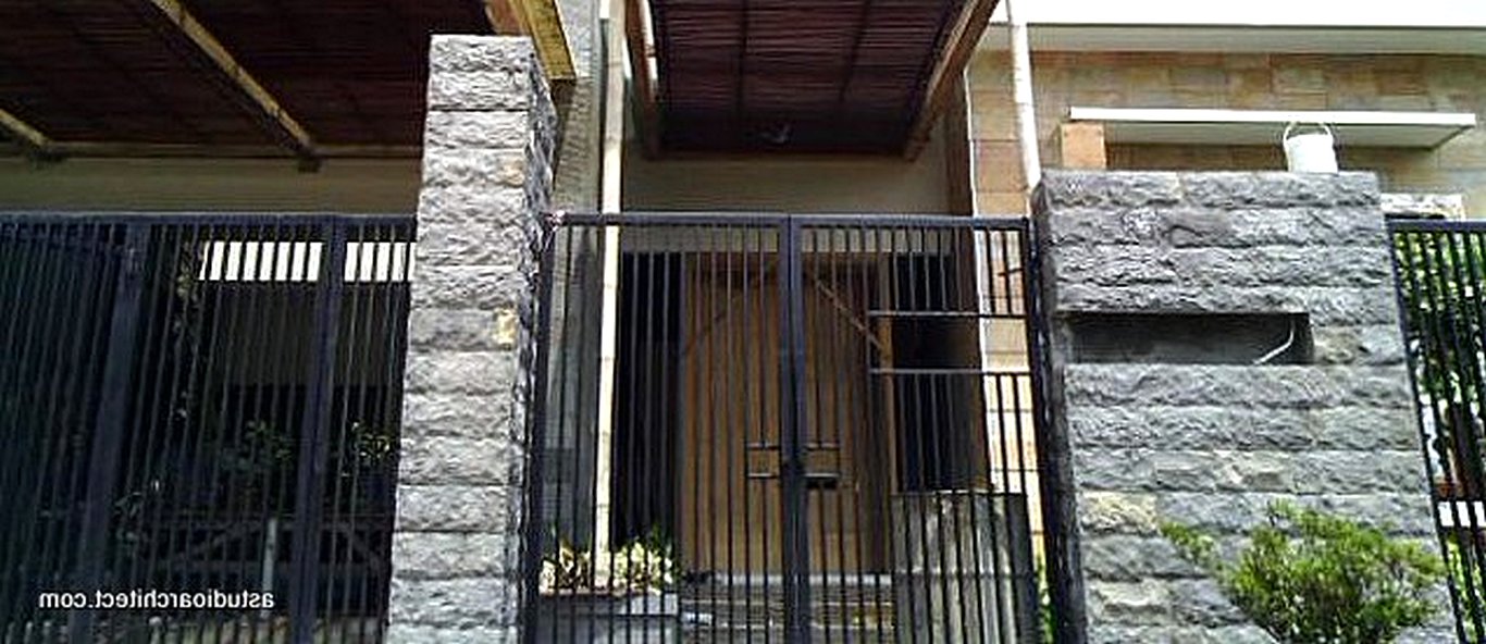 Ide Pagar Besi Dengan Batu Alam