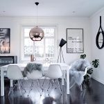 Model Meja Makan Modern Dengan Kursi Cantik Dan Lampu Yang Unik Untuk Ruang Makan Minimalis