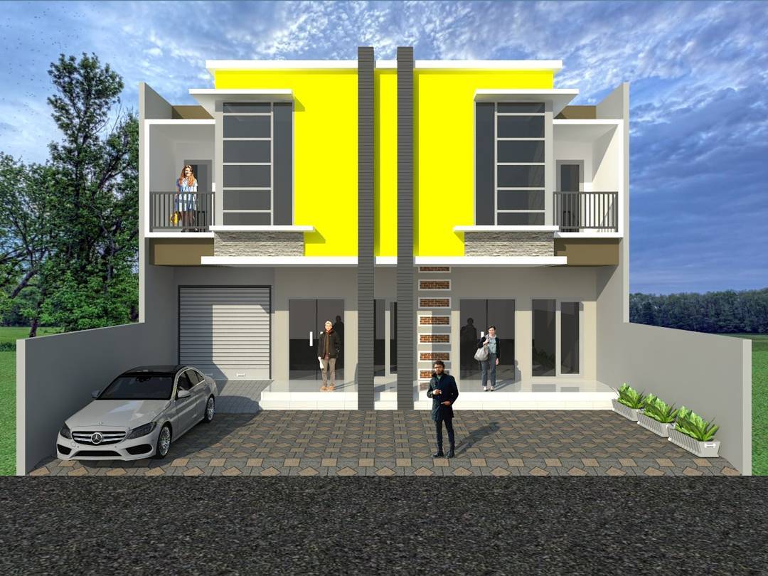 Tampak Depan Rumah Minimalis 2 Lantai Lebar 6 Meter
